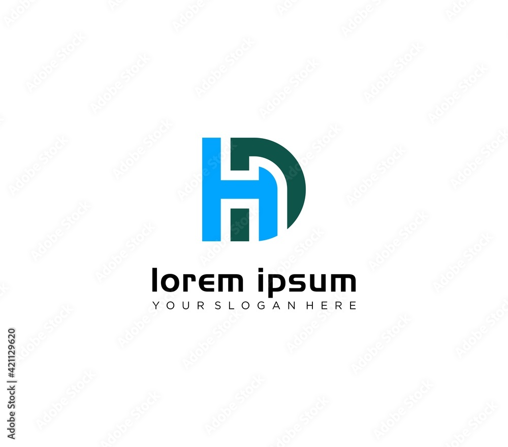 Letter DH line logo design. Linear creative minimal monochrome monogram symbol. Universal elegant vector sign design. Premium business logotype. Graphic alphabet symbol for corporate business identity Letter DH line logo design. Linear creative minimal monochrome monogram symbol. Universal elegant vector sign design. Premium business logotype. Graphic alphabet symbol for corporate business identity