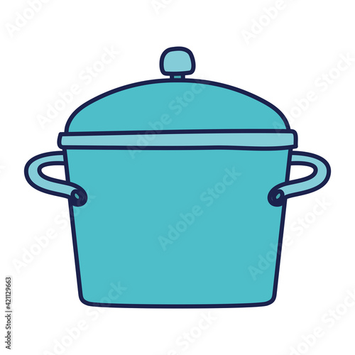 blue cooking pot