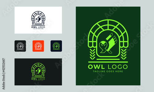 Creative Modern Owl Logo Design Vector Template photo