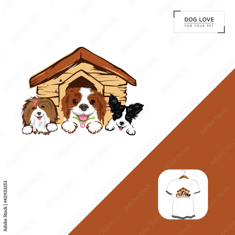 cute and fun doggie home, dog t shirt design your own