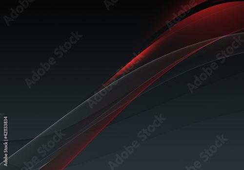 Abstract background waves. Gun metal grey and red abstract background for wallpaper or business card