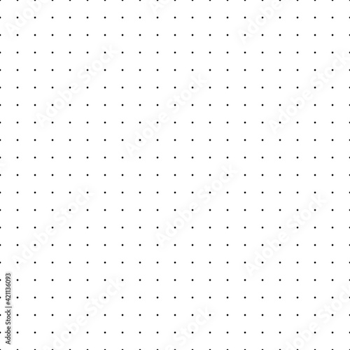 Bullet journal texture seamless pattern. Black dot grid graph paper template for notebooks. Dotted backgrond. Printable vector design.