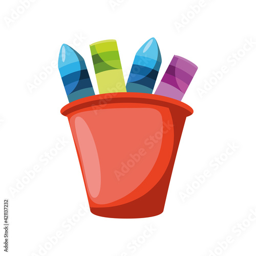 crayons in cup