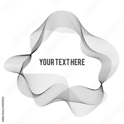 Design elements. Wave of many gray lines. Abstract wavy stripes on white background isolated. Creative line art. Vector illustration EPS 10. Colourful shiny waves with lines created using Blend Tool.