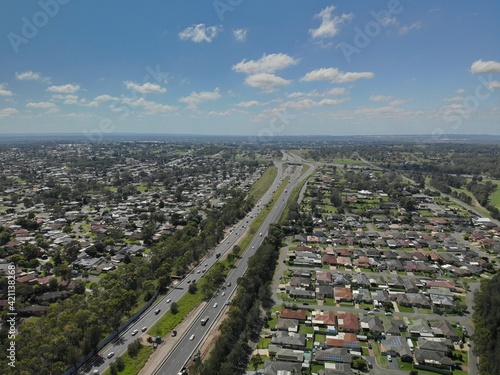 Drone photo of the M4 motorway in Western Sydney