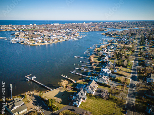Aerial of Oceanport New Jersey 