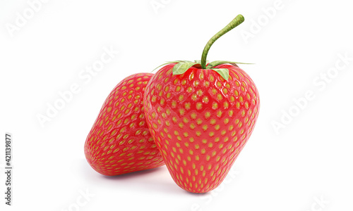 Bright red strawberry isola...