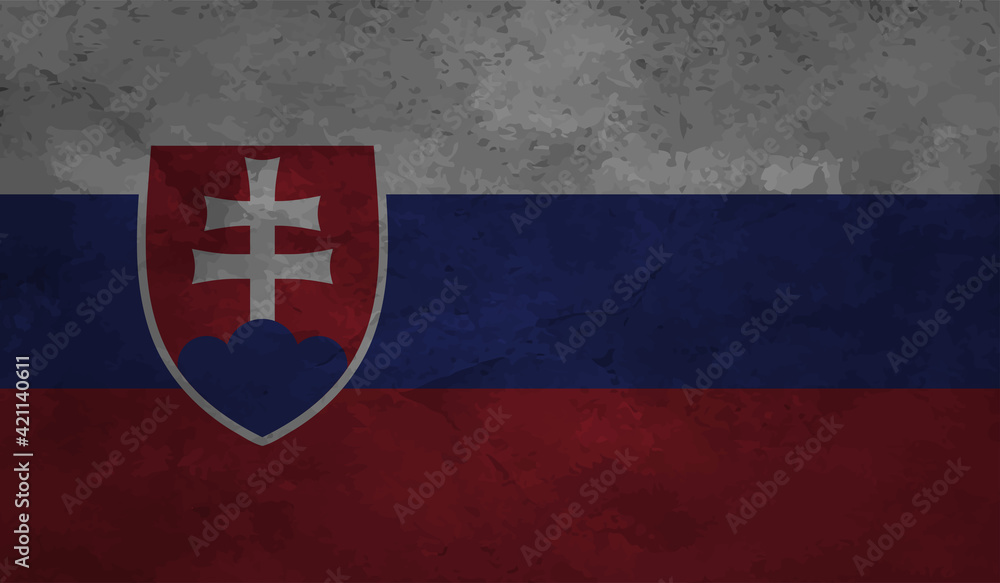 Fototapeta premium Slovakia grunge, old, scratched style flag