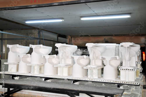 Ceramic products in the workshop