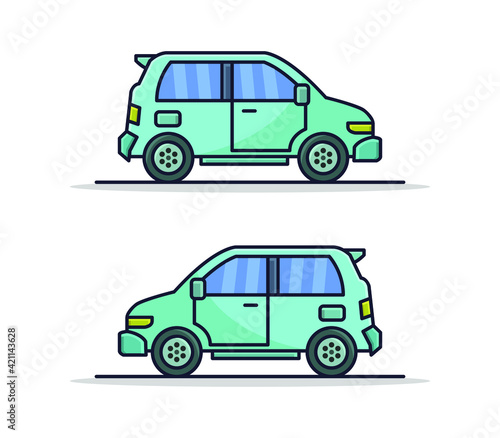 Cartoon illustrated car