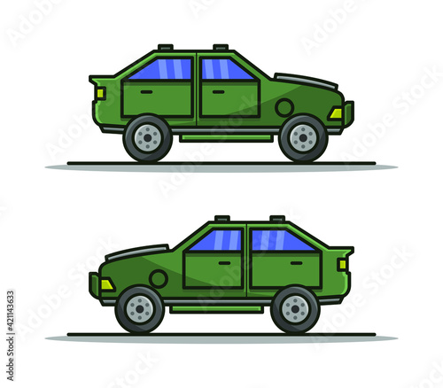 Cartoon illustrated car
