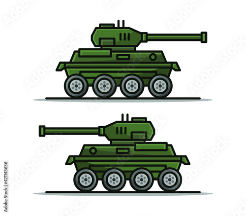 Cartoon illustrated tank