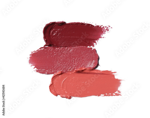 Obraz na plátně Lipstick smear smudge stroke isolated on white