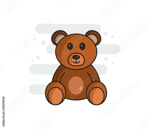 Cartoon illustrated teddy bear