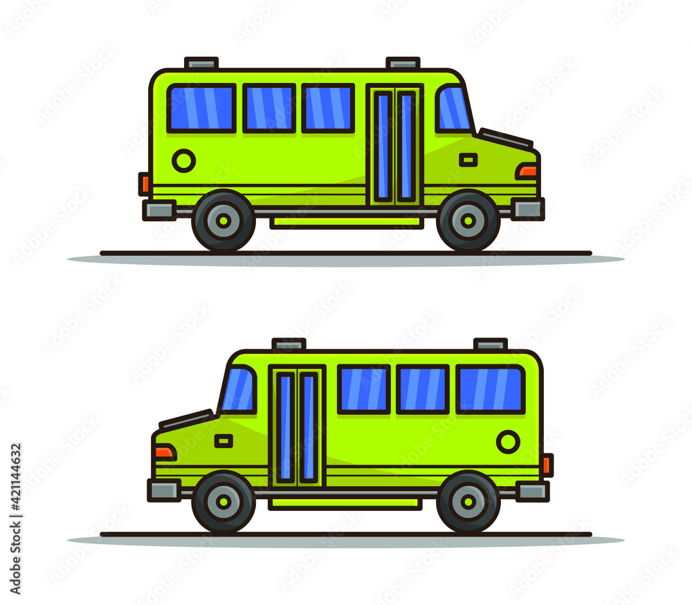 Cartoon illustrated school bus