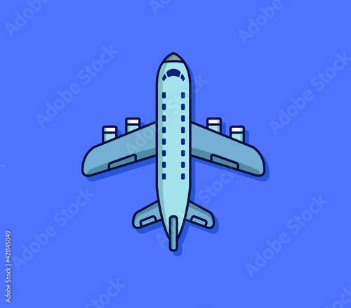 Cartoon illustrated plane