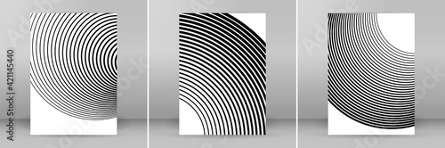 Set Design elements. Curved many streak. Abstract Circular logo element on white background isolated. Creative band art. Vector illustration EPS 10. digital for promotion new product - Vector