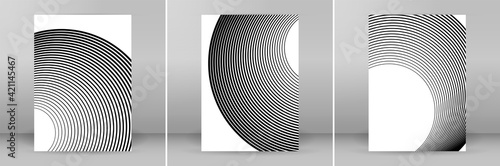 Set Design elements. Curved many streak. Abstract Circular logo element on white background isolated. Creative band art. Vector illustration EPS 10. digital for promotion new product - Vector