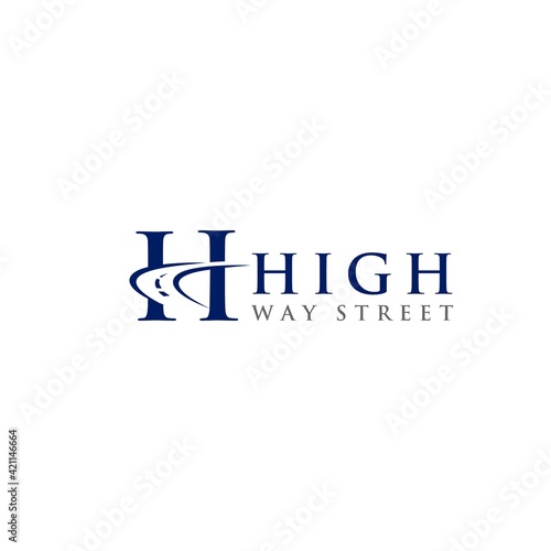 H High Way Street Logo Design Vector
