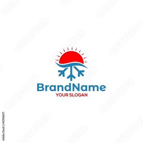 T HVAC Logo Design Vector