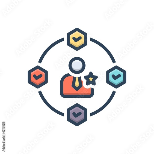 Color illustration icon for experience