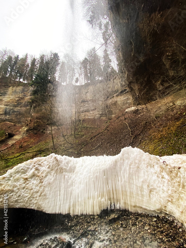 Waterfall Sulzigbachfall (waterfall Sulzigbach or Sulzigbachfall Wasserfall) in the Sulzigtobel ravine, Werthenstein - Switzerland (Schweiz) photo