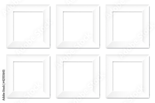 white frames for banner design. Empty white picture frame. 3d vector background. Stock image. EPS 10.