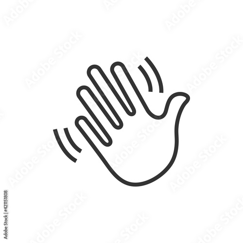 Waving hand gesture icon. Waving hand gesture vector isolated on white background.