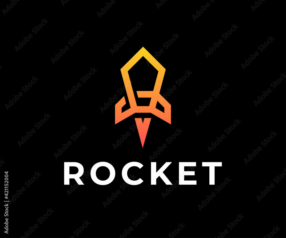 Fototapeta premium Rocket logo design vector template