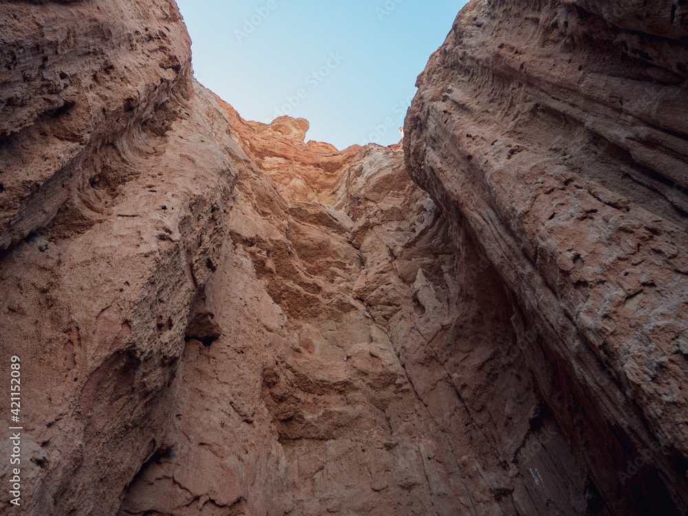 Worm's-eye view of Red Cliff in Red Rock Canyon State Park