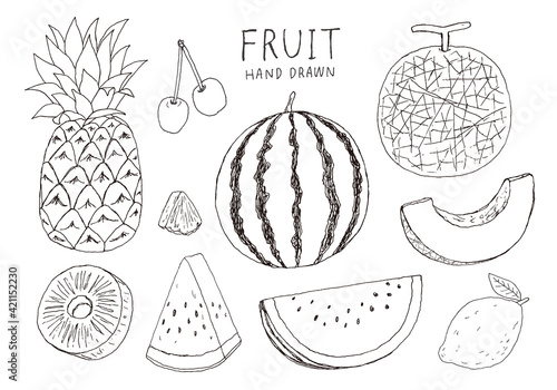 果物の手描きイラストセット