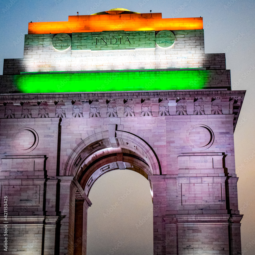 Evening View Of India Gate In Delhi India, India Gate View With Tri