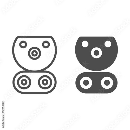 CCS Combo charger line and solid icon, Electric car concept, Electric Car charging plug sign on white background, charging plug CCS Combo one icon in outline style for mobile and web. Vector graphics.