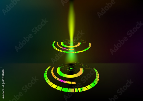 Eye light shiny ray effect technology glow isolated abstract backgrounds icon shape pattern art graphic modern vector and illustration design EPS10