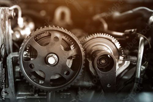 Wallpaper Mural Gear inside an car engine. Mechanic part of gear in an engine. Torontodigital.ca