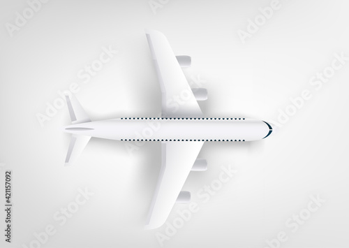 Modern aircraft vector model isolated on white background