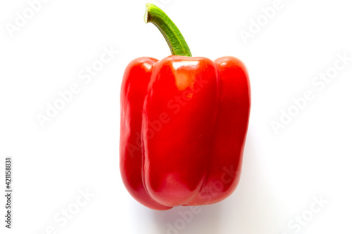 Red bell pepper on a white background