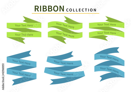 Free Download Blue and Green Label Ribbon vector abstract design banner - GFXLoad