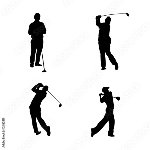silhouette of a golf player vector illustration