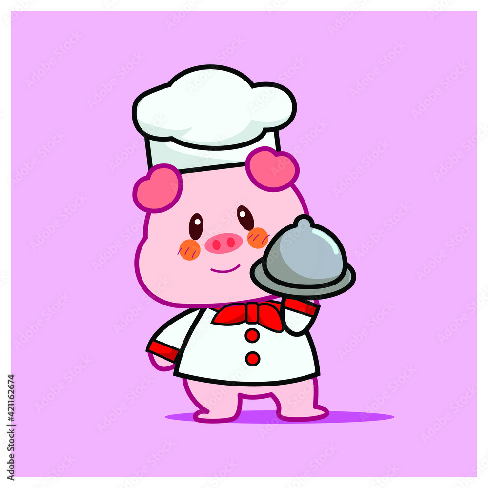 Vector illustration symbol icon character of cute happy pink pig. Vector illustration symbol icon character of cute happy pink pig.