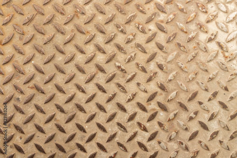 Metal sheet old foot pad with rust Metal sheet old foot pad with rust