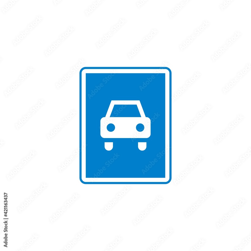 Motor vehicles only mandatory sign flat icon Motor vehicles only mandatory sign flat icon