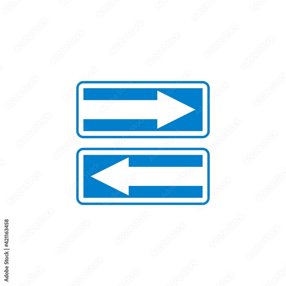 Left or Right traffic sign flat icon Left or Right traffic sign flat icon