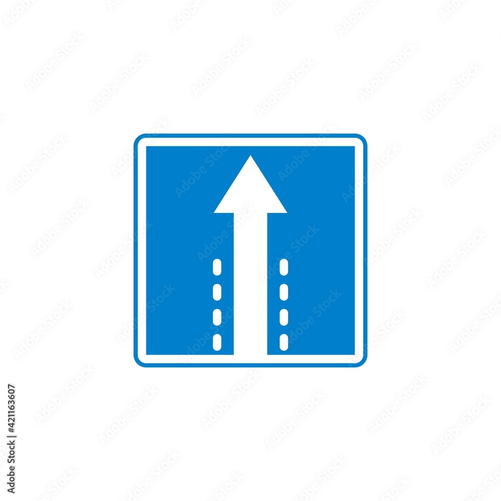Ahead only road sign flat icon Ahead only road sign flat icon