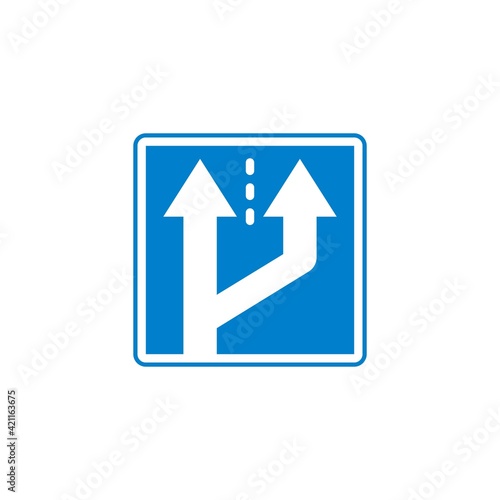 Two way traffic sign flat icon