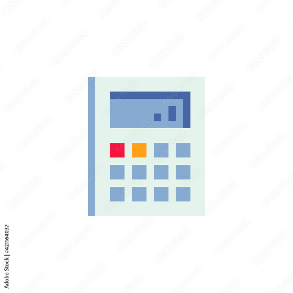 Calculator icon. Flat style. Pixel art. Isolated abstract illustration.  8-bit sprite.Design stickers, logo, mobile app. Stock Vector | Adobe Stock