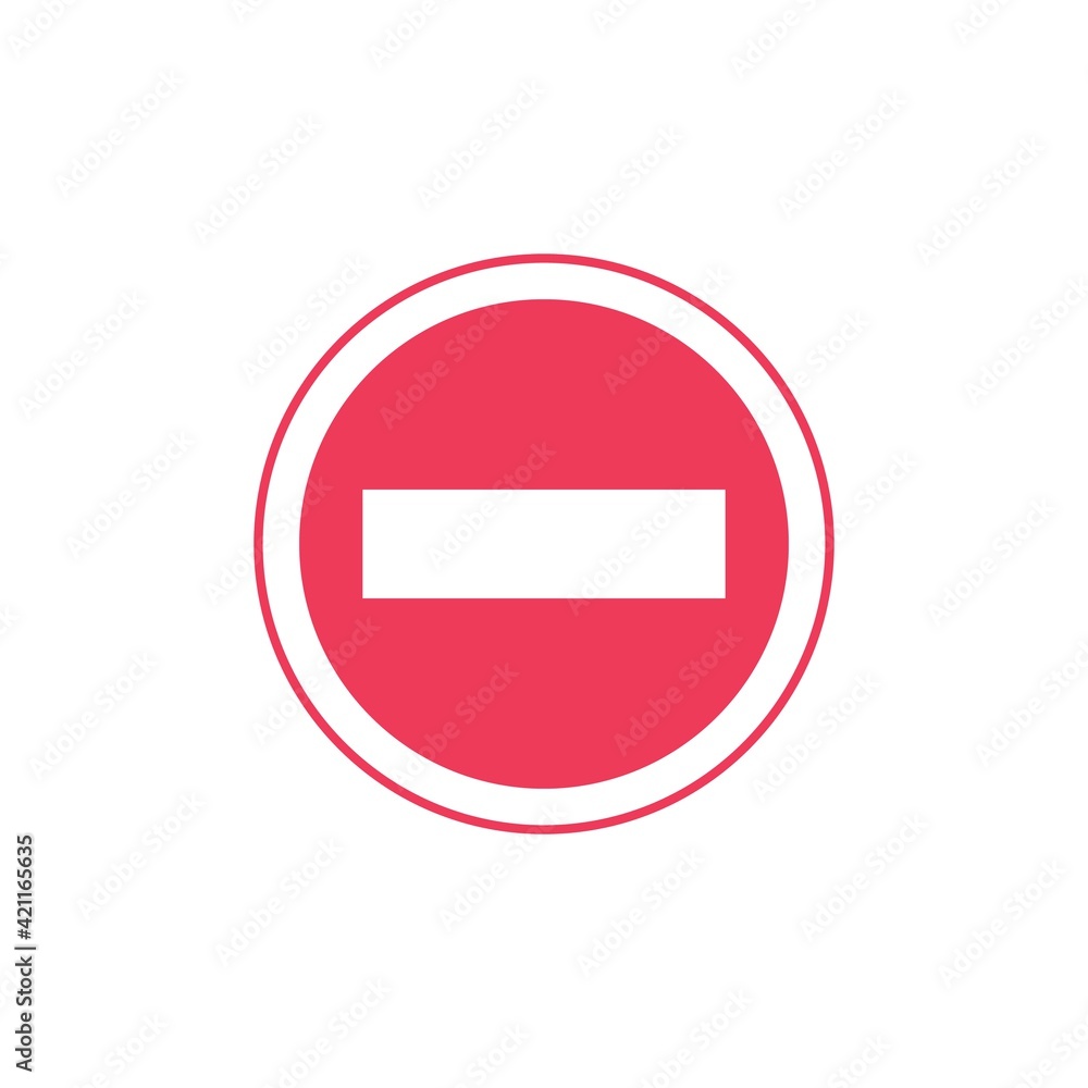 No entry traffic sign flat icon No entry traffic sign flat icon