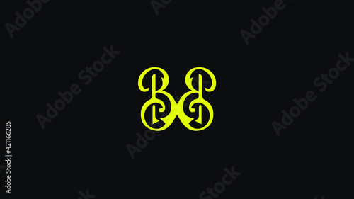 Alphabet letter Initial B, BB logo vector graphic design, minimal, concept, creative, symbol, sign, monogram, template, logotype, branding for for premium business typeface, startup, company etc.