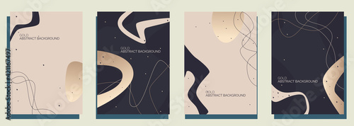 Elegant abstract trendy universal background templates. Minimalist aesthetic. Gold Banner Background