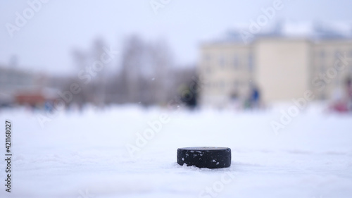 Photography Hockey Stick Hitting Hockey Puck in Slow Motion